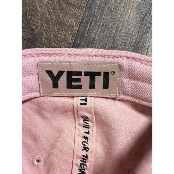 YETI Leather Logo Hat Light Pink Limited edition Leather Strapback Adjustable. - Picture 6 of 9